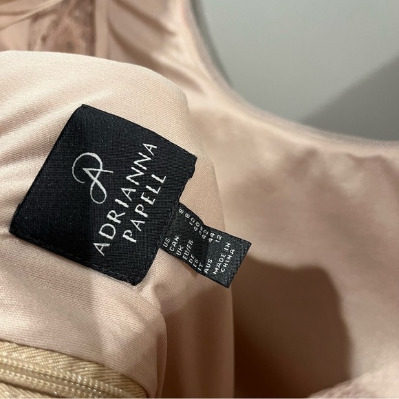 NWT Adrianna Papell Sz 8 Rose Gold Sheath Knee Length Cocktail Dress AP1E204429 - Picture 3 of 5